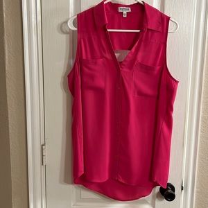 Hot pink Express top with peep hole on back L